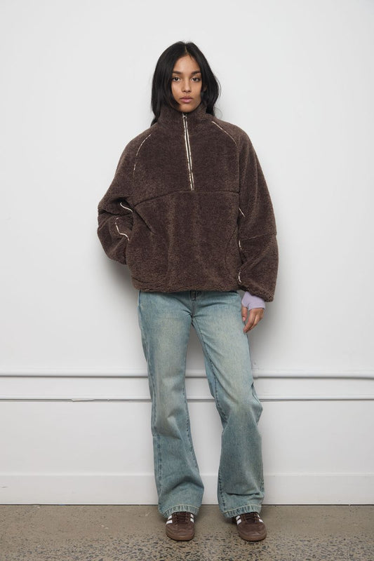 Leatherline Sherpa Half-zip