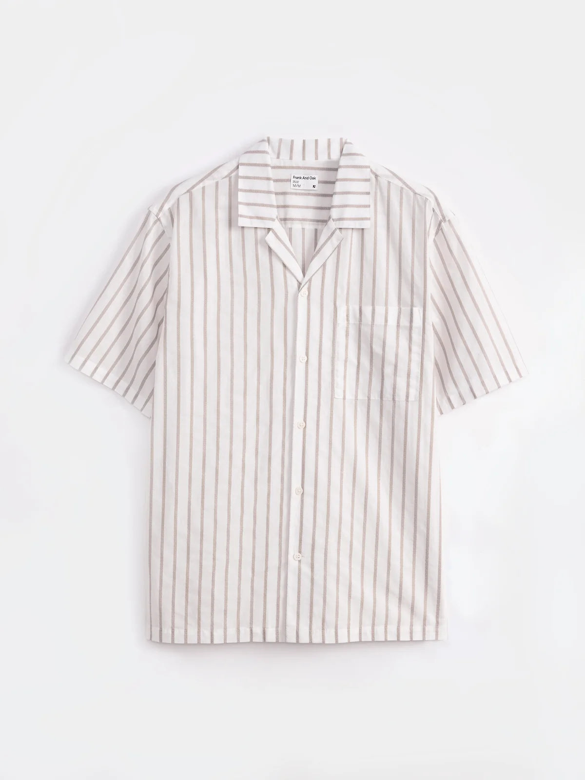 Textured Camp Collar Stripe Shirt