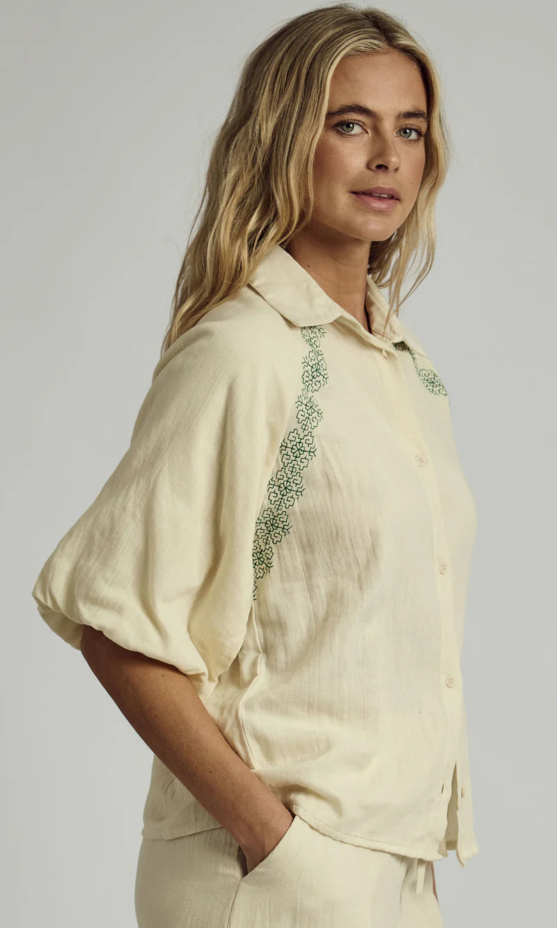 Camryn Embroidered Gauze Blouse