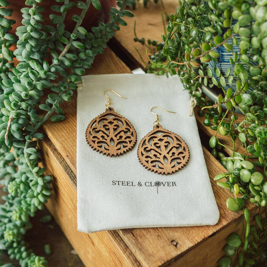 Mackenzie Wooden Earring