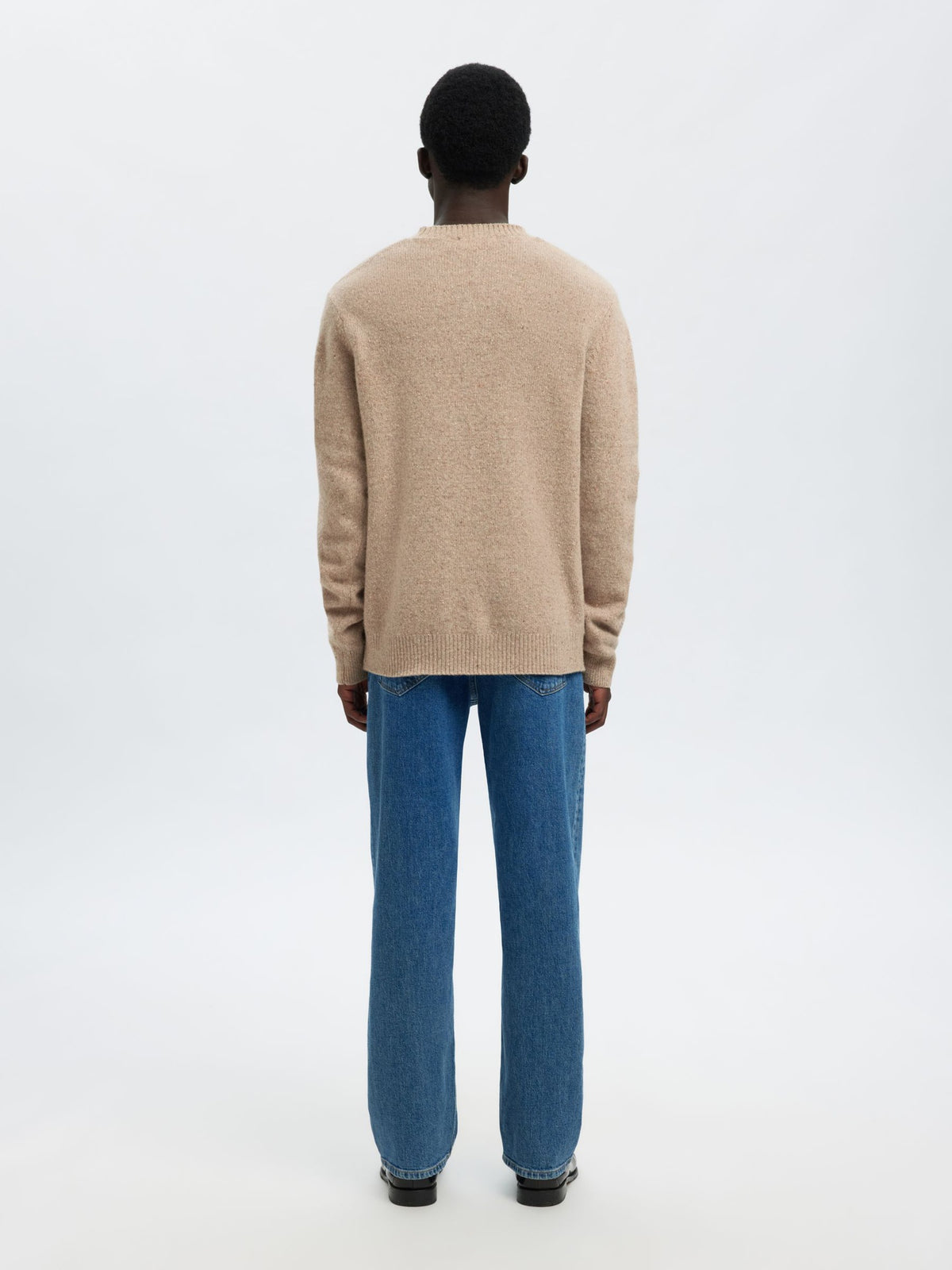 Wool Blend Crew Neck Sweater