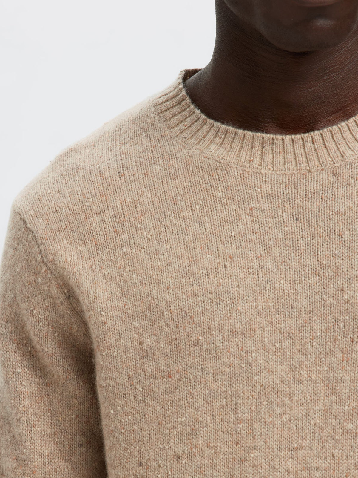 Wool Blend Crew Neck Sweater