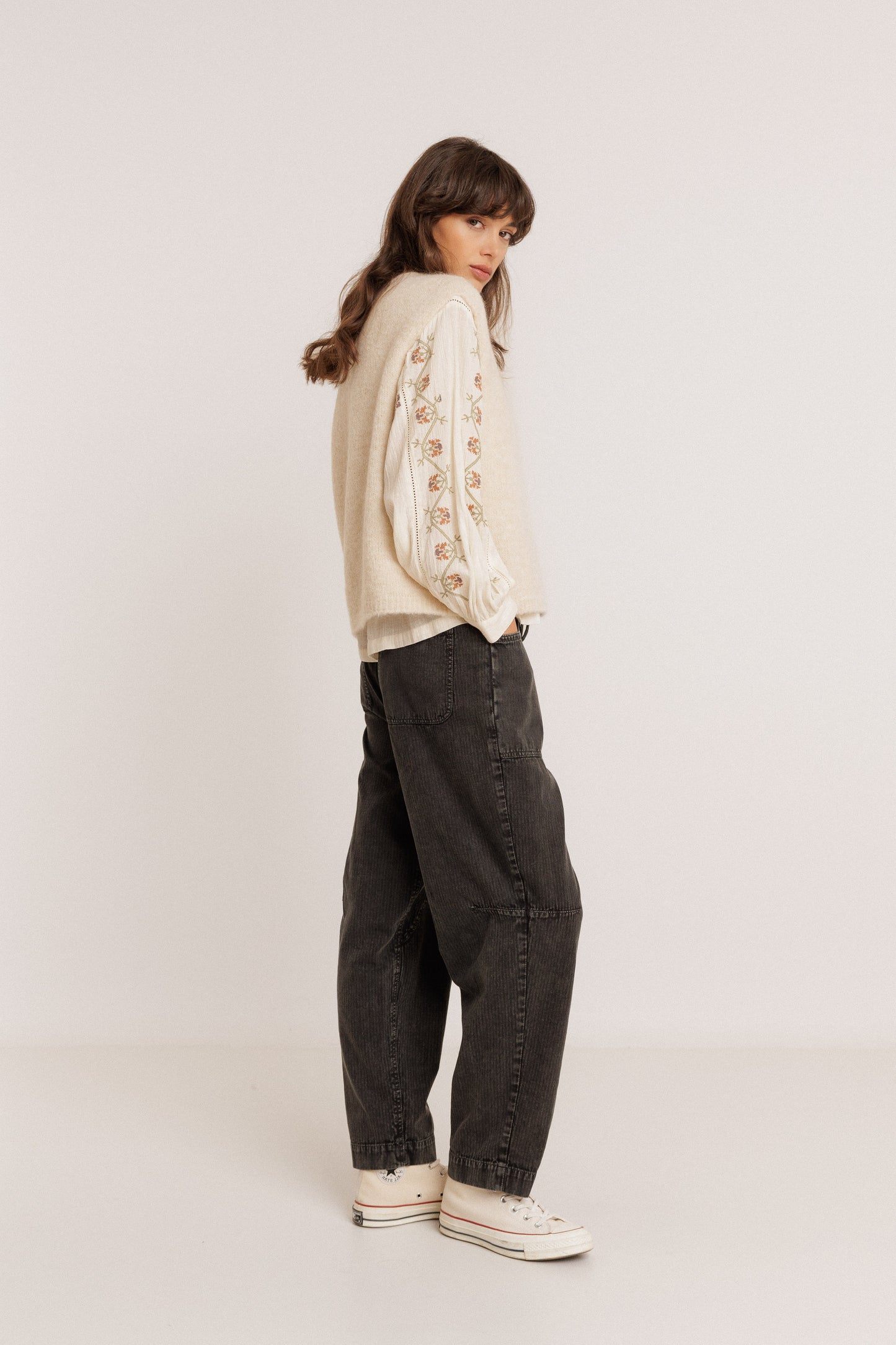 Embroidered Long Sleeve Blouse