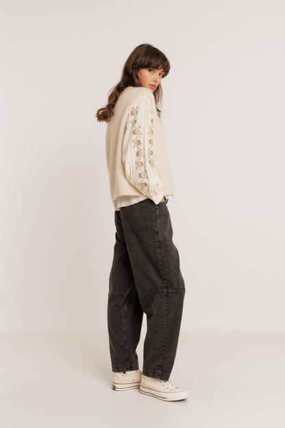 Embroidered Long Sleeve Blouse