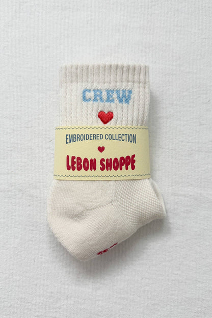 Embroidered Crew Socks